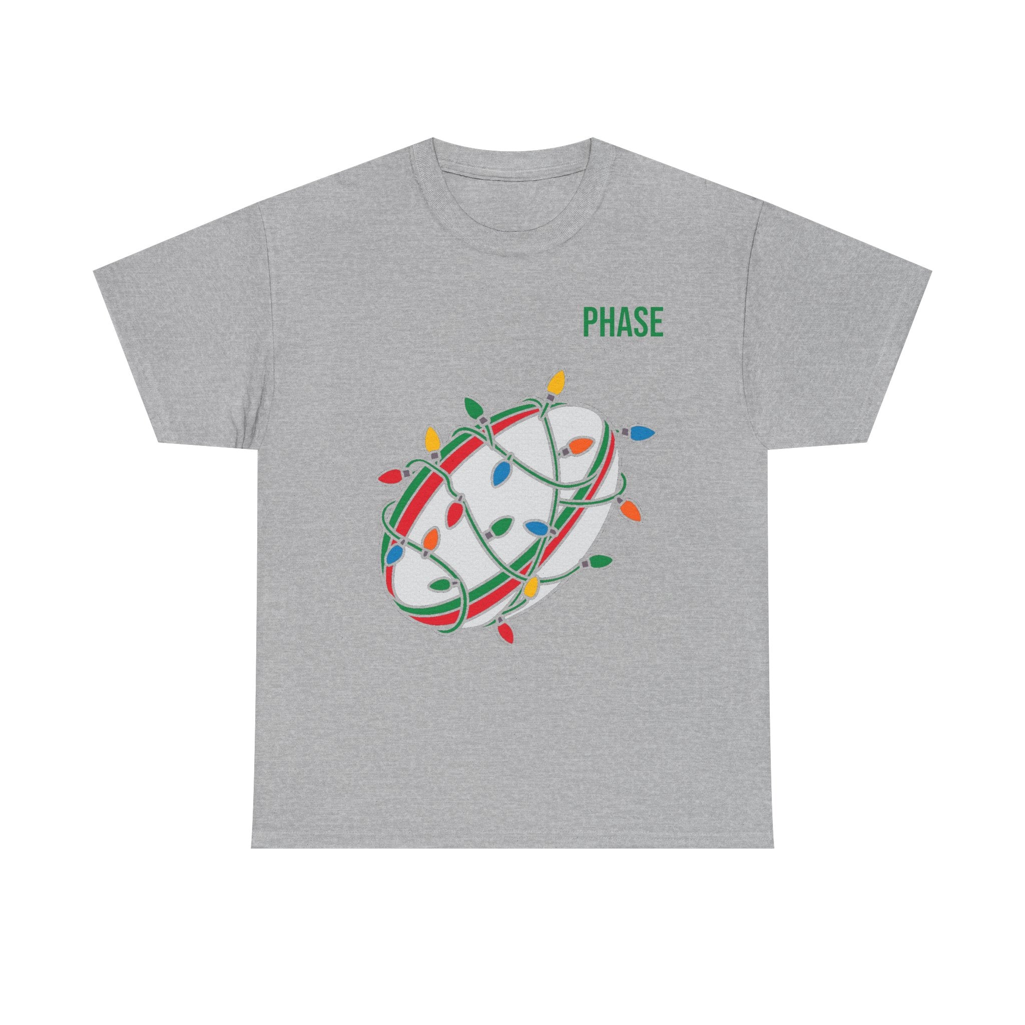 Phase Rugby Ball Tee — Christmas Lights Holiday Sports T-Shirt