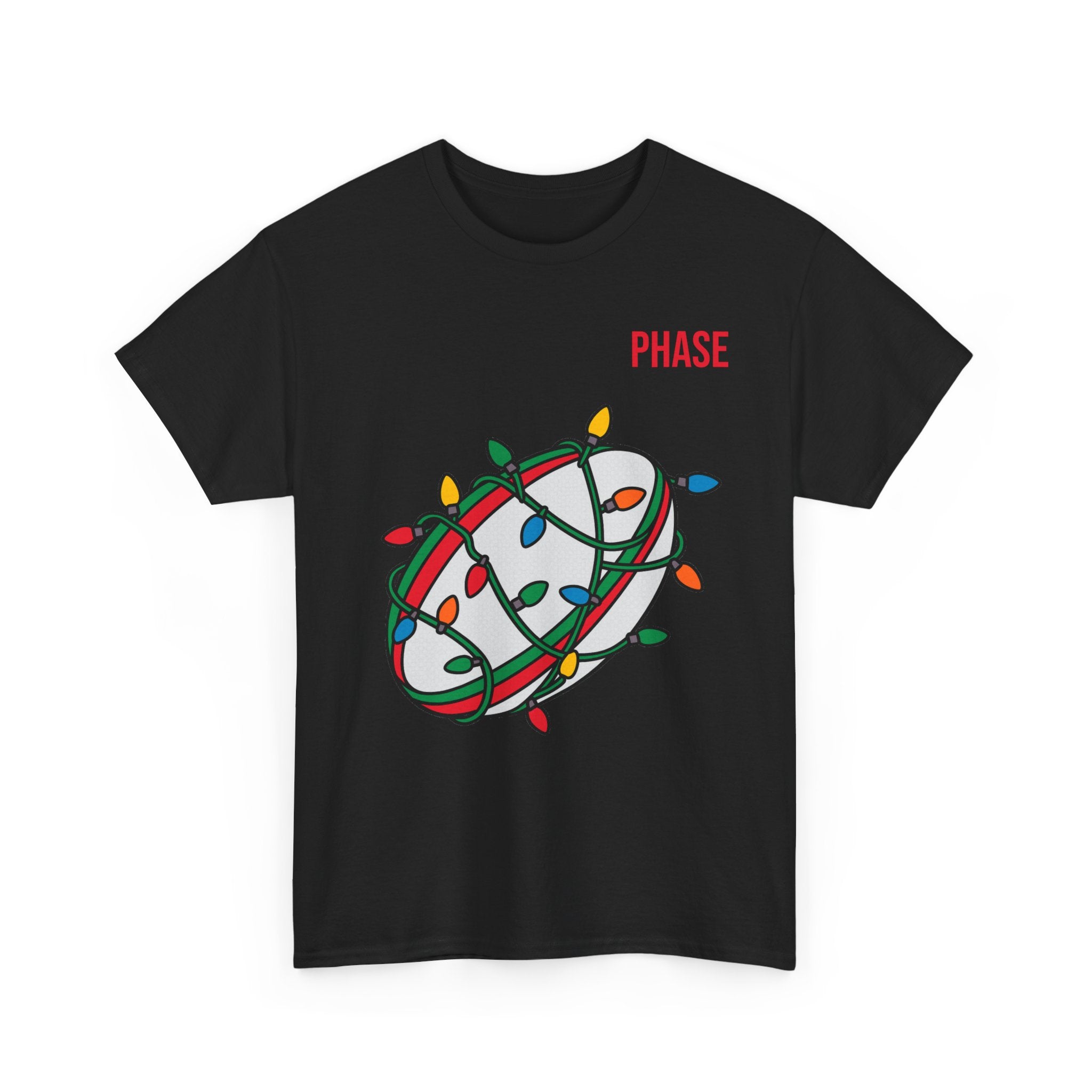 Phase Rugby Ball Tee — Christmas Lights Holiday Sports T-Shirt