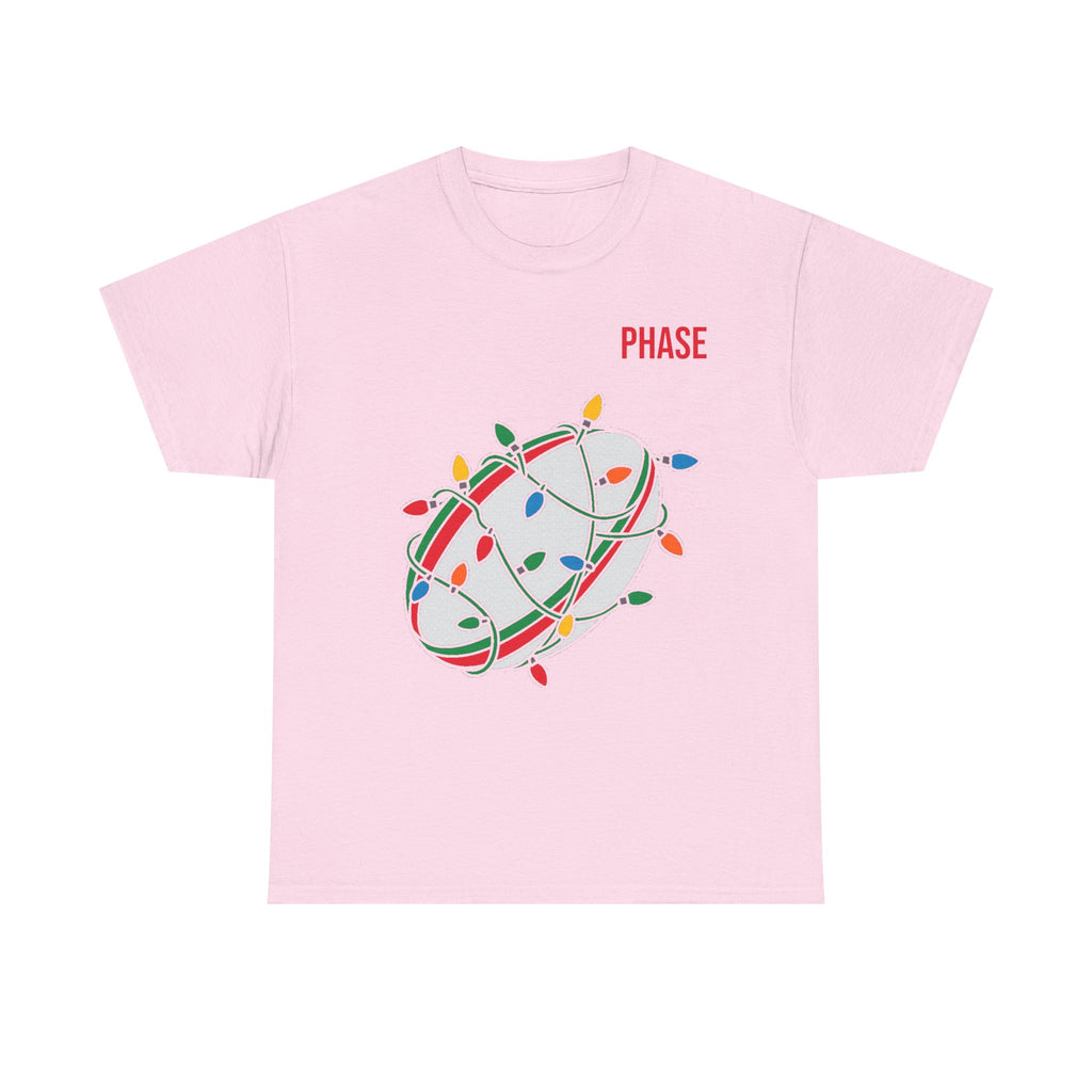 Phase Rugby Ball Tee — Christmas Lights Holiday Sports T-Shirt