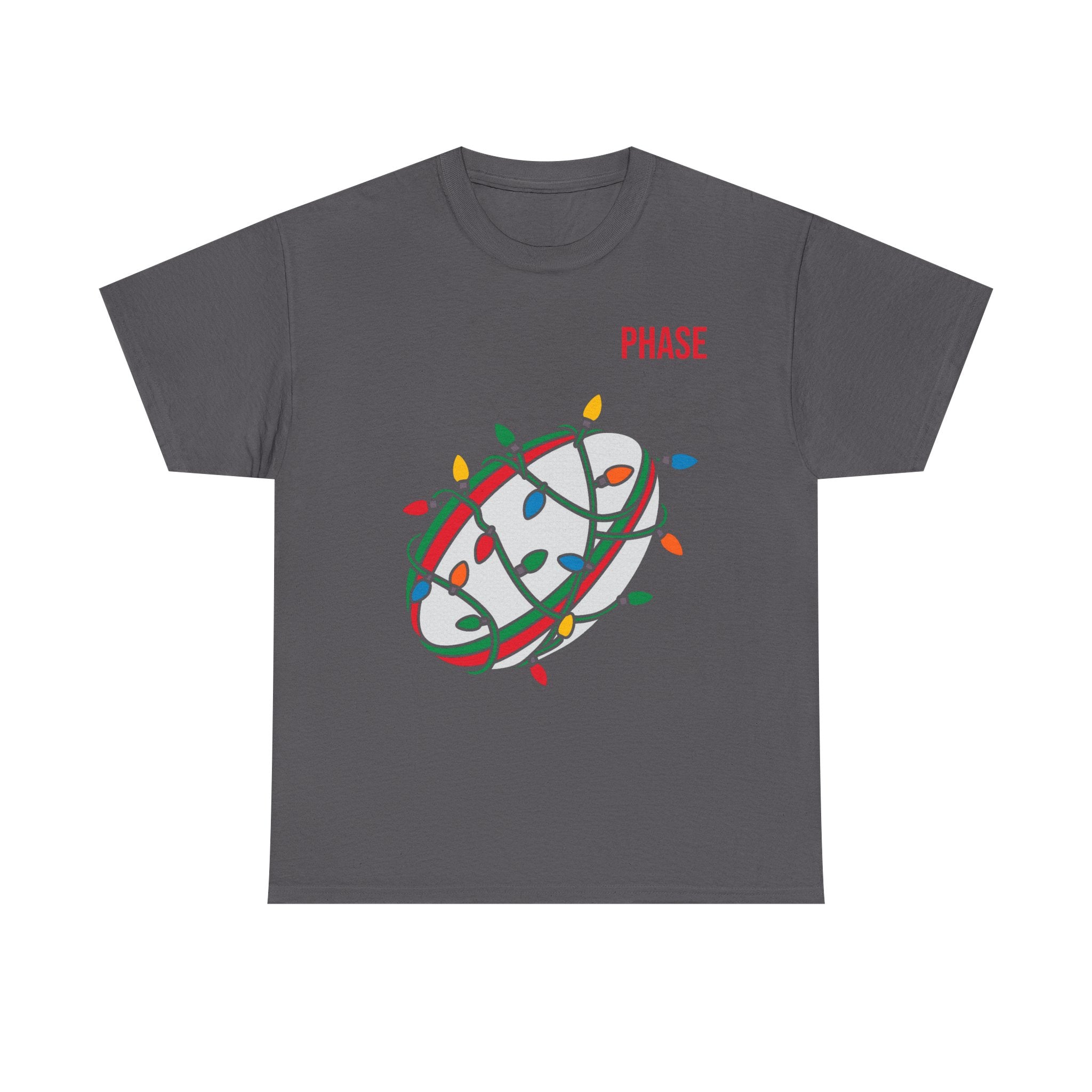 Phase Rugby Ball Tee — Christmas Lights Holiday Sports T-Shirt