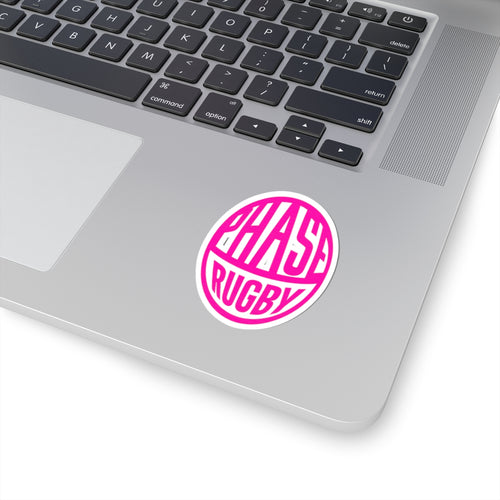 Bold Pink Rugby Stickers | Sporty Decor, Laptop Stickers, Gift for Rugby Fans, Custom Stickers, Outdoor Gear