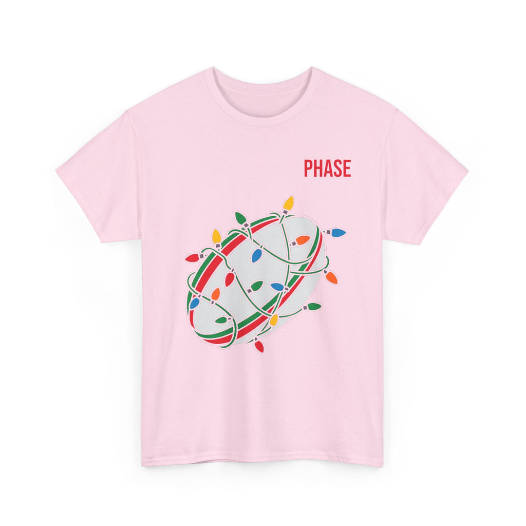 Phase Rugby Ball Tee — Christmas Lights Holiday Sports T-Shirt