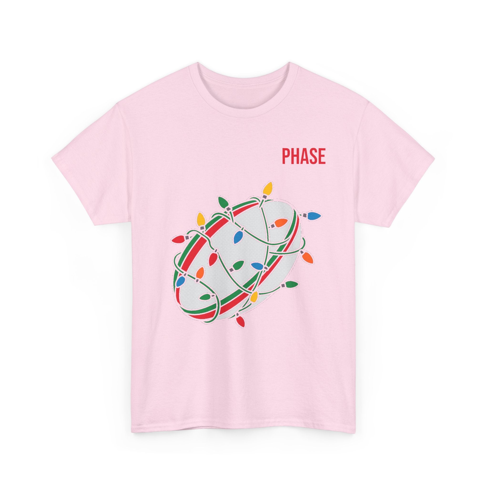 Phase Rugby Ball Tee — Christmas Lights Holiday Sports T-Shirt
