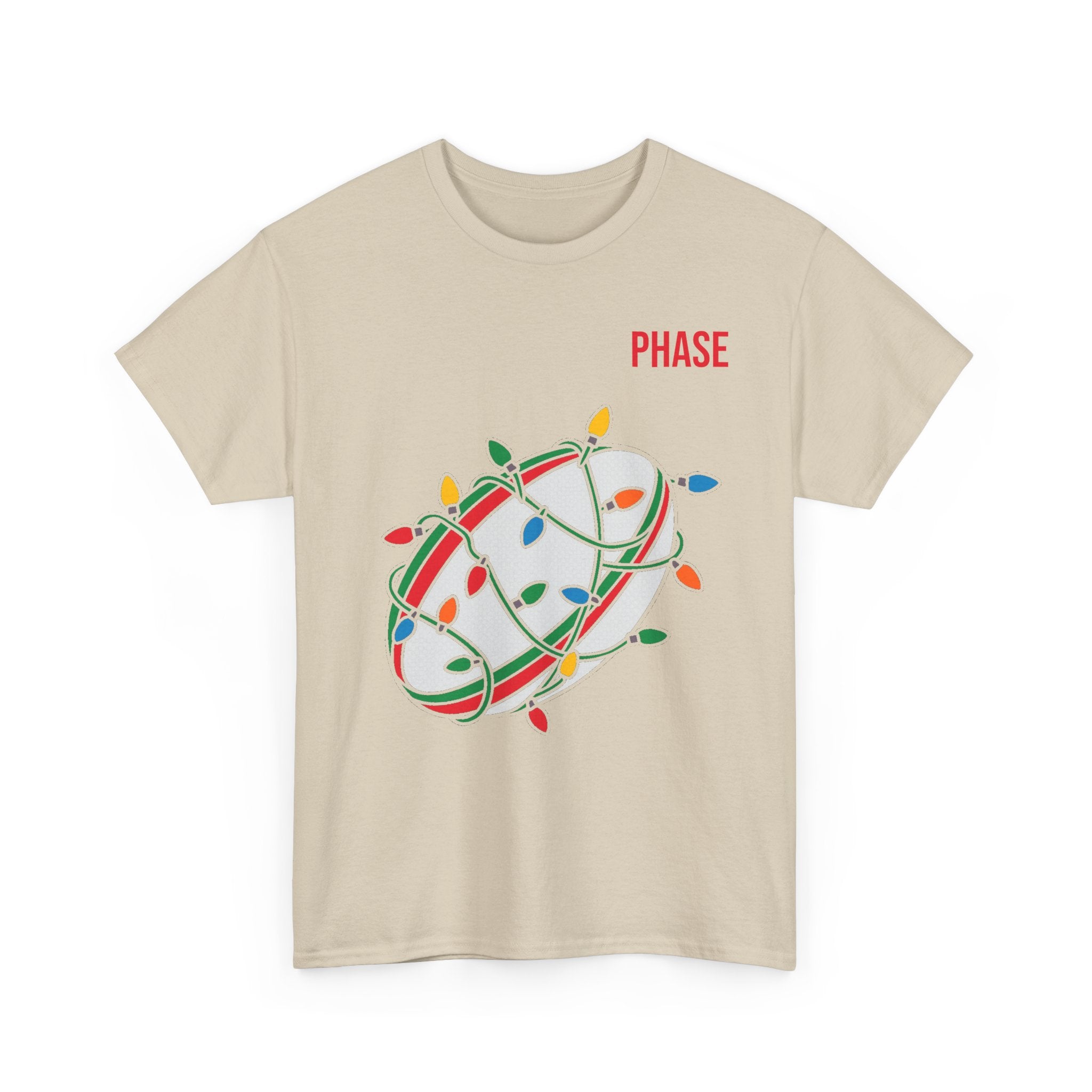 Phase Rugby Ball Tee — Christmas Lights Holiday Sports T-Shirt