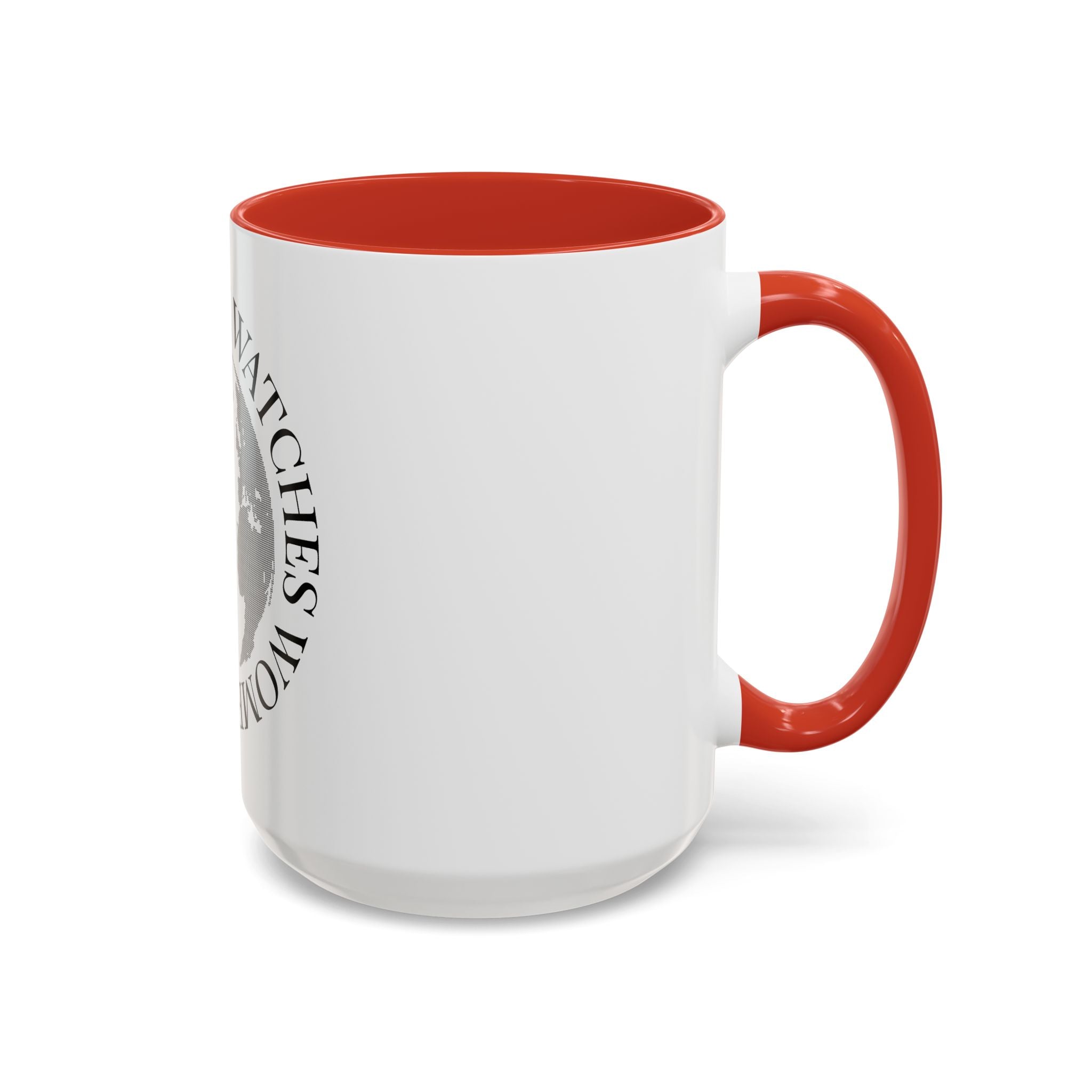 Accent Coffee Mug — "Everyone Watches Women. Rugbye" Globe Graphic
