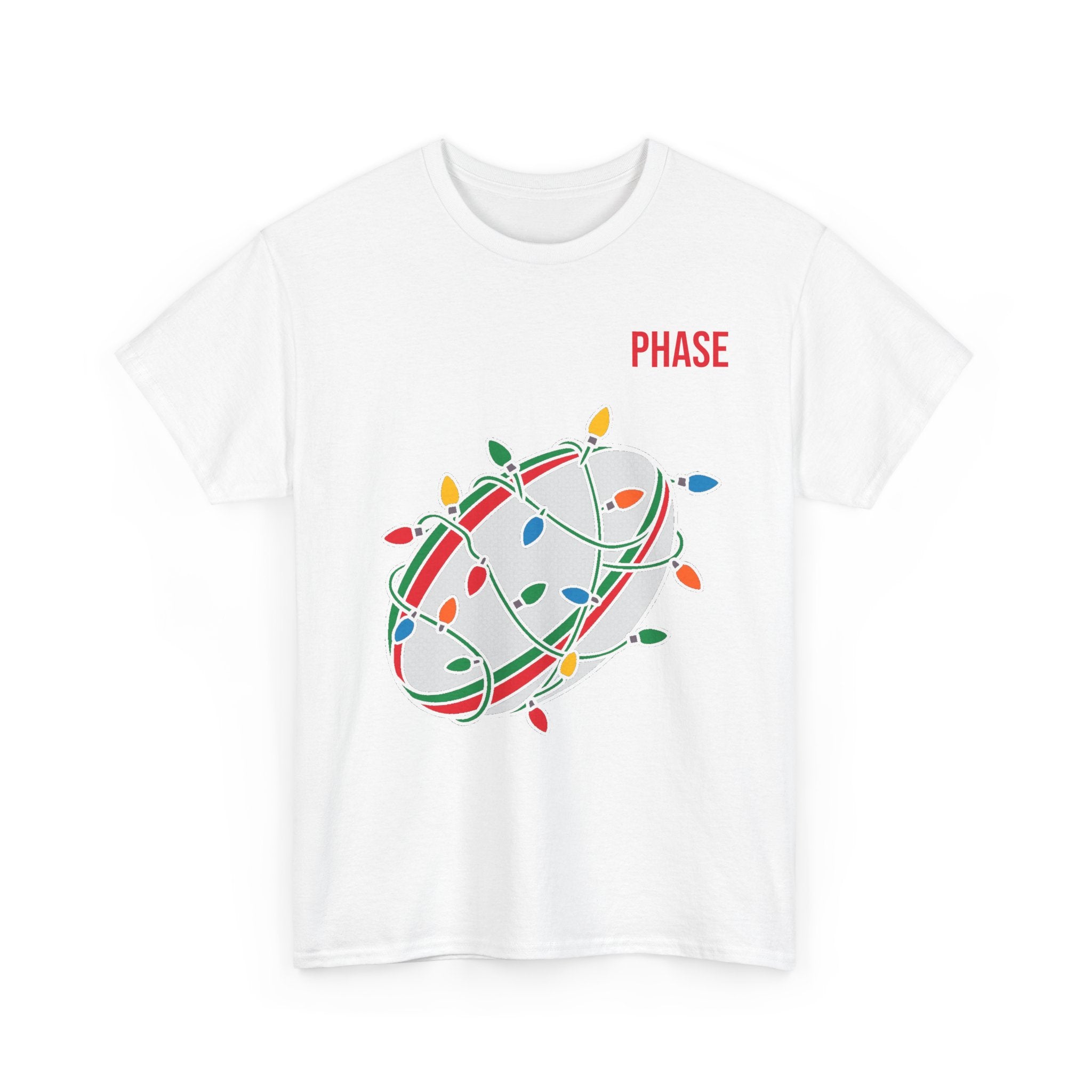 Phase Rugby Ball Tee — Christmas Lights Holiday Sports T-Shirt