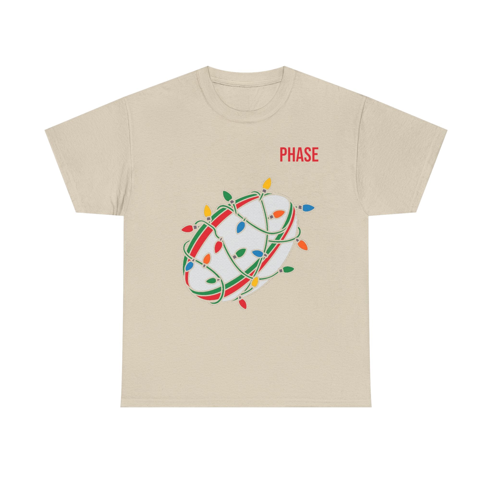 Phase Rugby Ball Tee — Christmas Lights Holiday Sports T-Shirt
