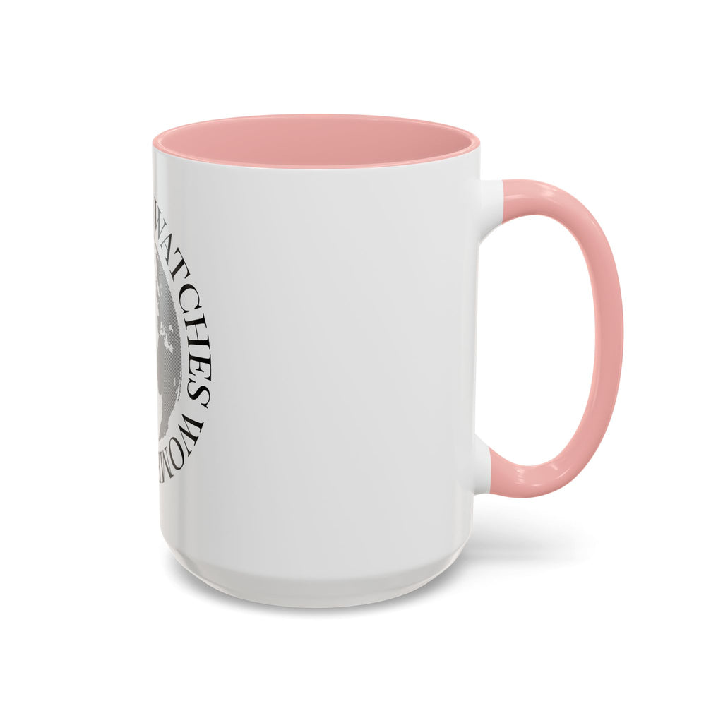 Accent Coffee Mug — "Everyone Watches Women. Rugbye" Globe Graphic